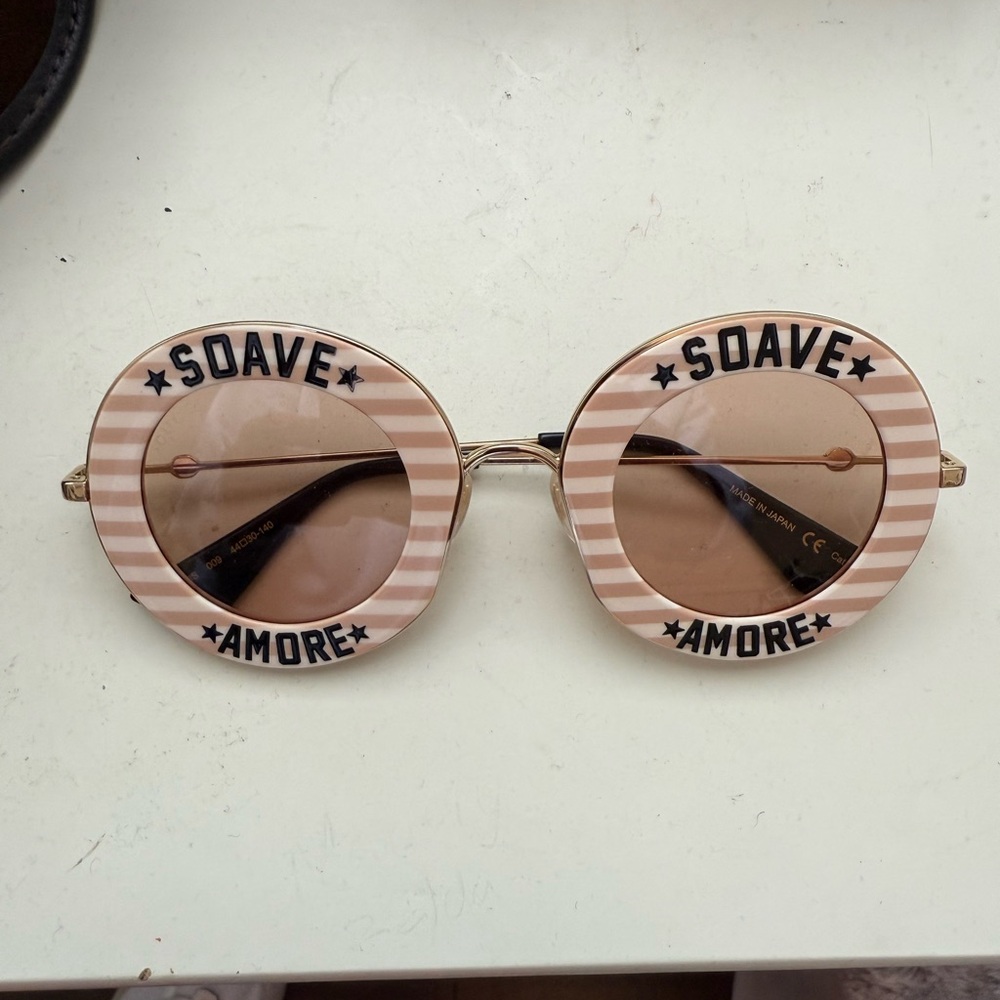 Gucci Pink and Gold Sunglasses
